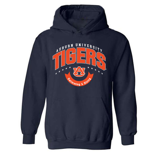 Auburn - NCAA Men's Swimming & Diving : Warner Russ - Generic Shersey Hooded Sweatshirt-0