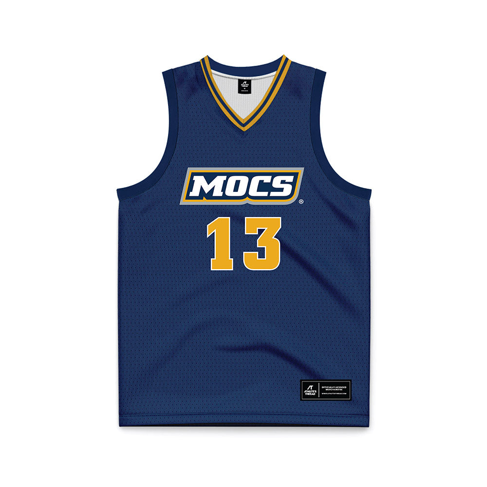 UTC - NCAA Women's Basketball : Lydia Ledford - Navy Basketball Jersey-0