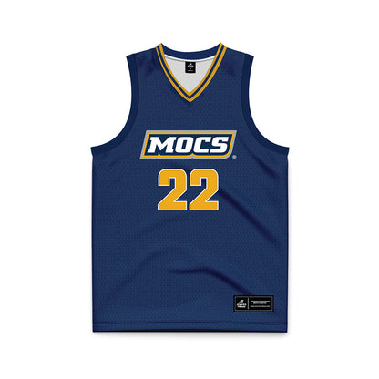 UTC - NCAA Women's Basketball : TaTianna Stovall - Navy Basketball Jersey-0