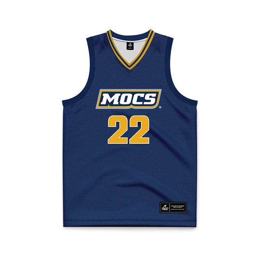 UTC - NCAA Women's Basketball : TaTianna Stovall - Navy Basketball Jersey-0
