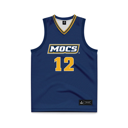 UTC - NCAA Women's Basketball : London Weaver - Navy Basketball Jersey-0