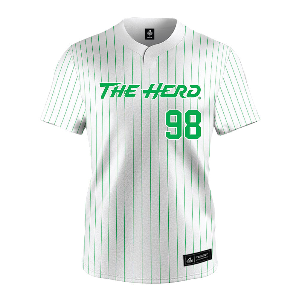 Marshall - NCAA Softball : Diamond Leslie - White Pinstripe Jersey-0
