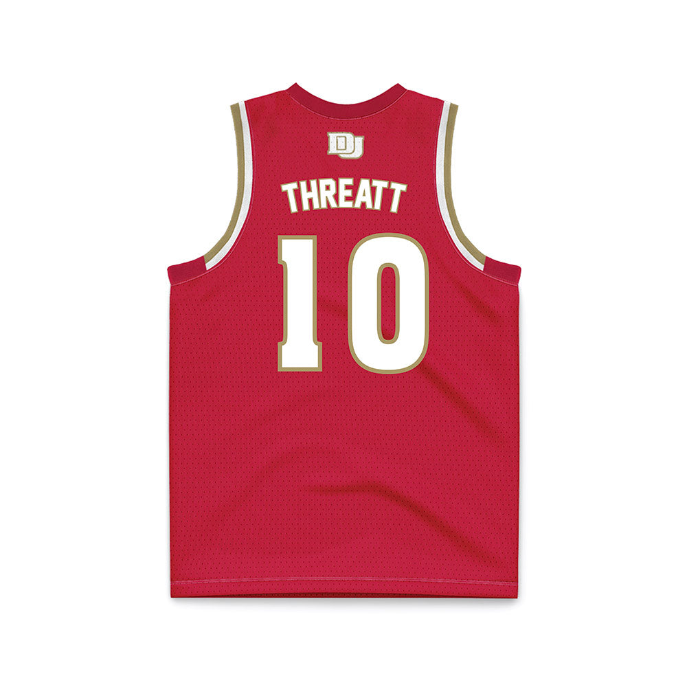 DU - NCAA Men's Basketball : Logan Threatt - Crimson Red Basketball Jersey-1