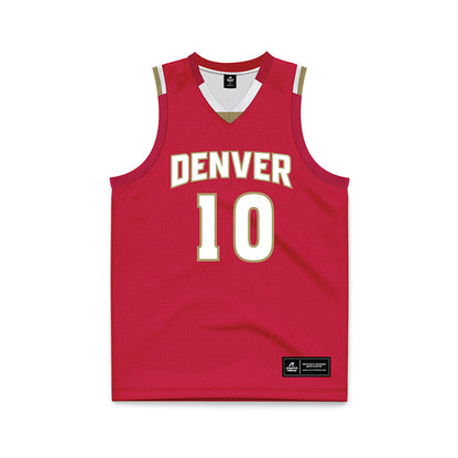 DU - NCAA Men's Basketball : Logan Threatt - Crimson Red Basketball Jersey-0