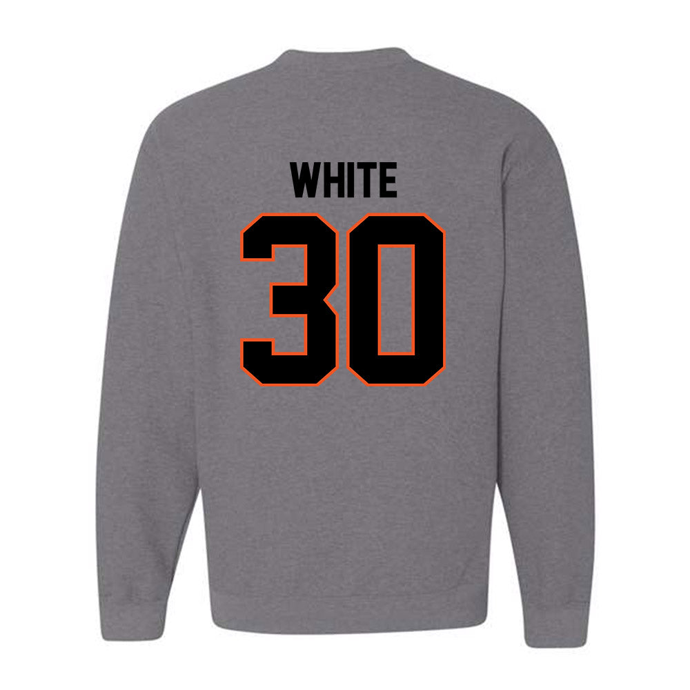 Oklahoma State - NCAA Football : Trip White - Classic Shersey Crewneck Sweatshirt-1