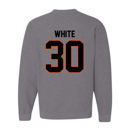 Oklahoma State - NCAA Football : Trip White - Classic Shersey Crewneck Sweatshirt-1