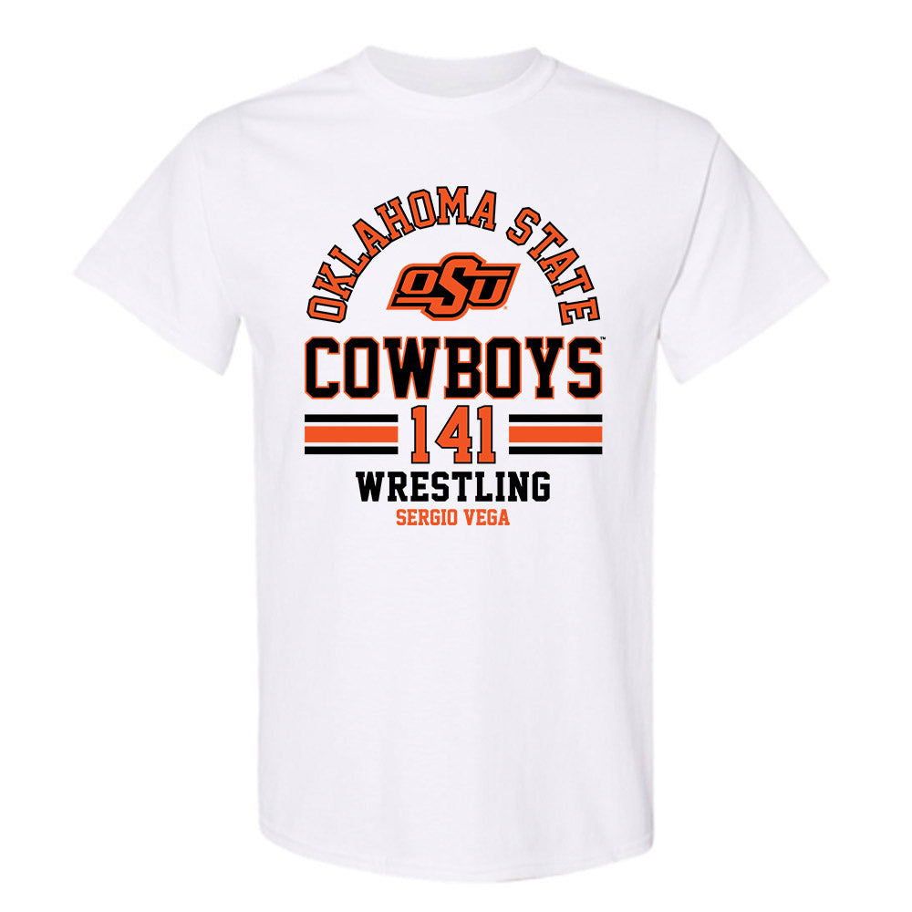 Oklahoma State - NCAA Wrestling : Sergio Vega - Classic Fashion Shersey T-Shirt-0