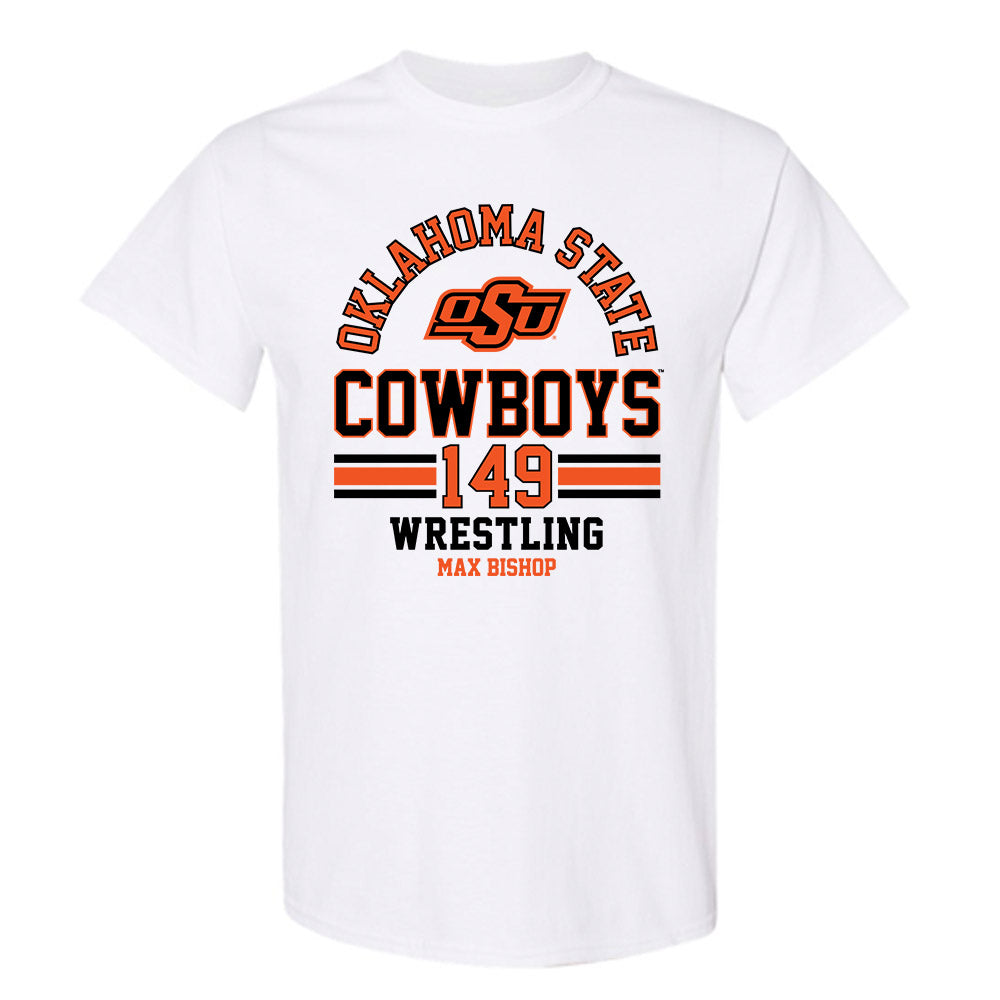Oklahoma State - NCAA Wrestling : Max Bishop - Classic Fashion Shersey T-Shirt-0