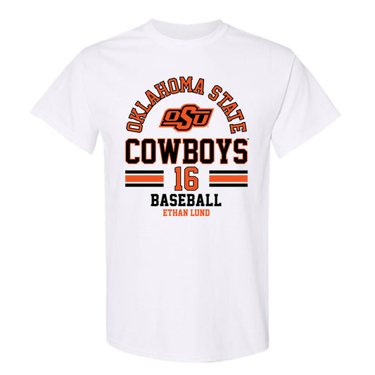 Oklahoma State - NCAA Baseball : Ethan Lund - Classic Fashion Shersey T-Shirt-0