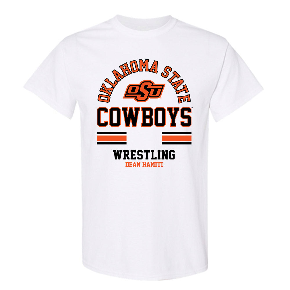 Oklahoma State - NCAA Wrestling : Dean Hamiti - Classic Fashion Shersey T-Shirt-0