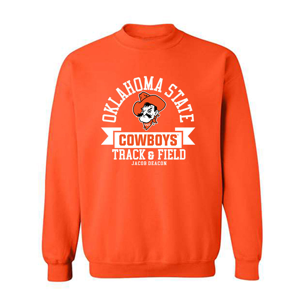 Oklahoma State - NCAA Men's Track & Field : Jacob Deacon - Classic Fashion Shersey Crewneck Sweatshirt-0