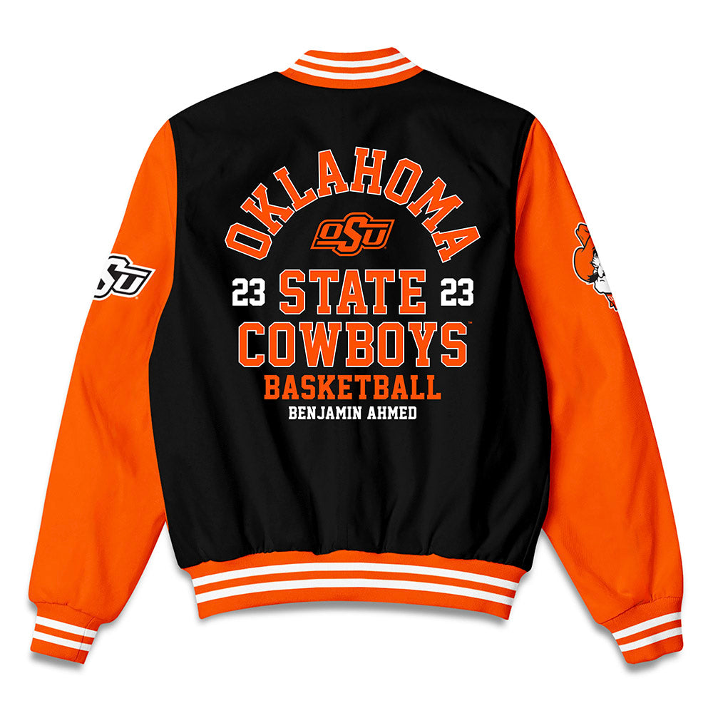 Oklahoma State - NCAA Men's Basketball : Benjamin Ahmed - Bomber Jacket-1