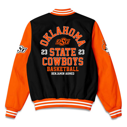 Oklahoma State - NCAA Men's Basketball : Benjamin Ahmed - Bomber Jacket-1