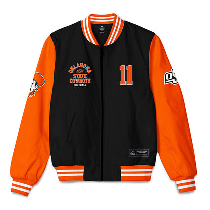 Oklahoma State - NCAA Football : Keviyan Huddleston - Bomber Jacket-0