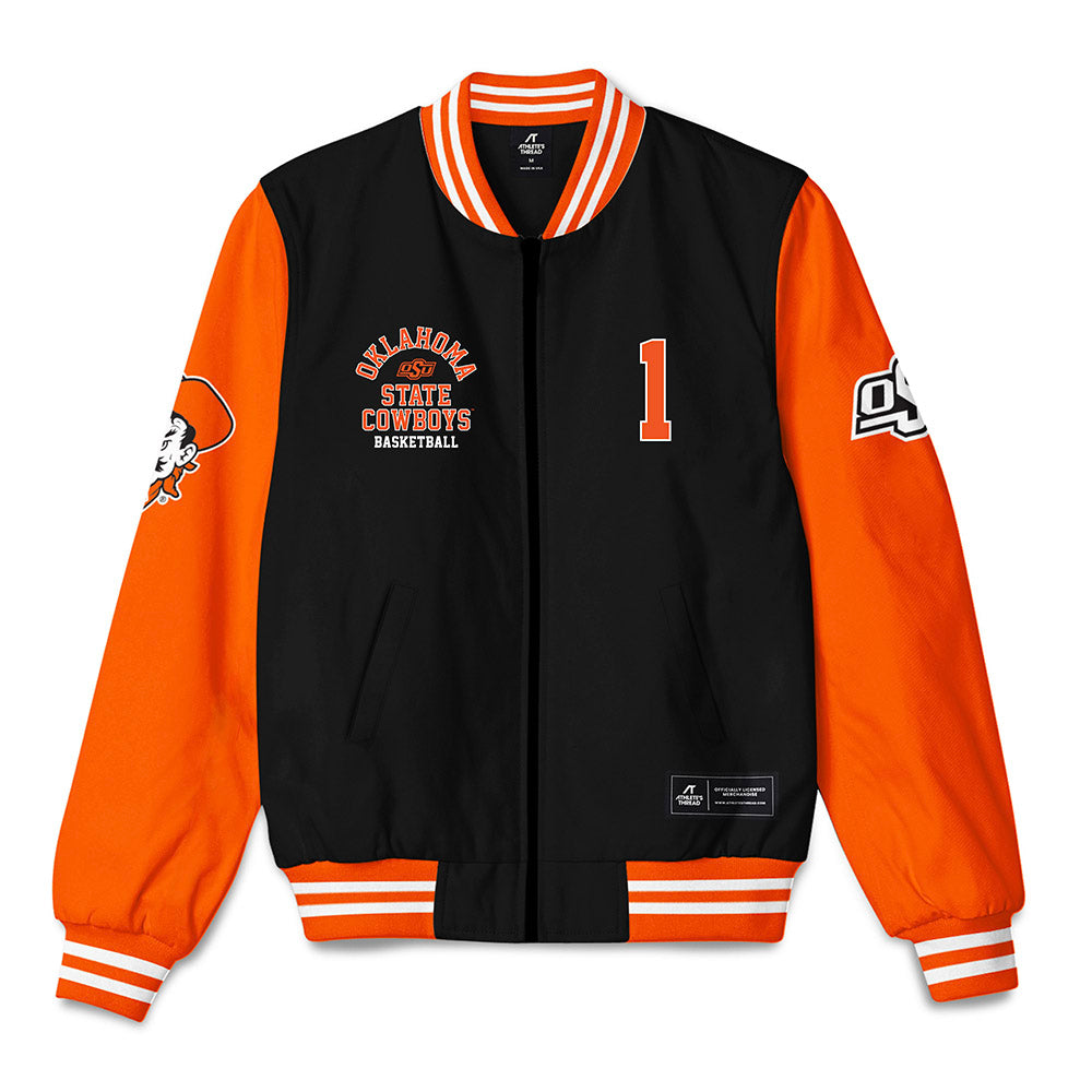 Oklahoma State - NCAA Men's Basketball : Kanye Clary - Bomber Jacket-0