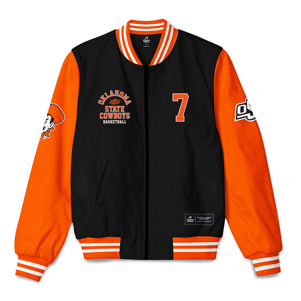 Oklahoma State - NCAA Men's Basketball : Kirk Cole - Bomber Jacket-0