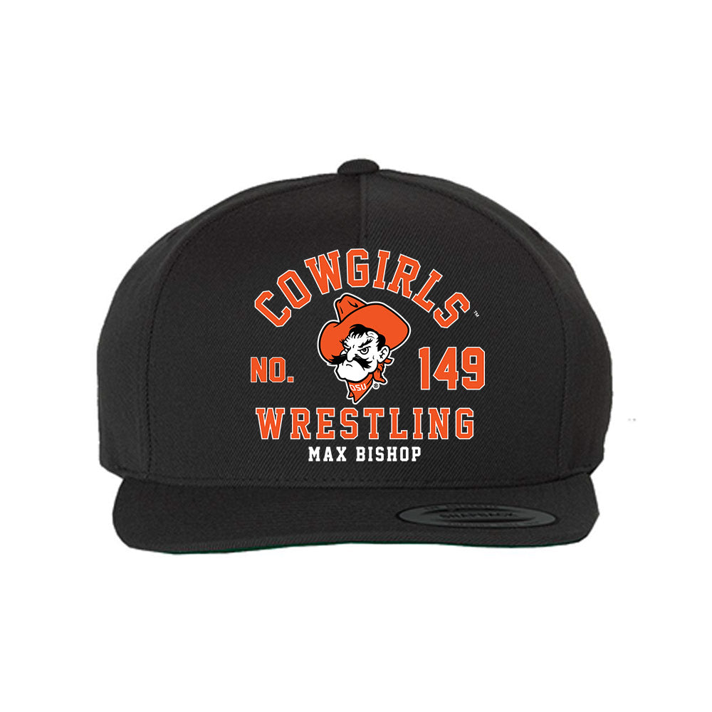 Oklahoma State - NCAA Wrestling : Max Bishop - Snapback Hat-0