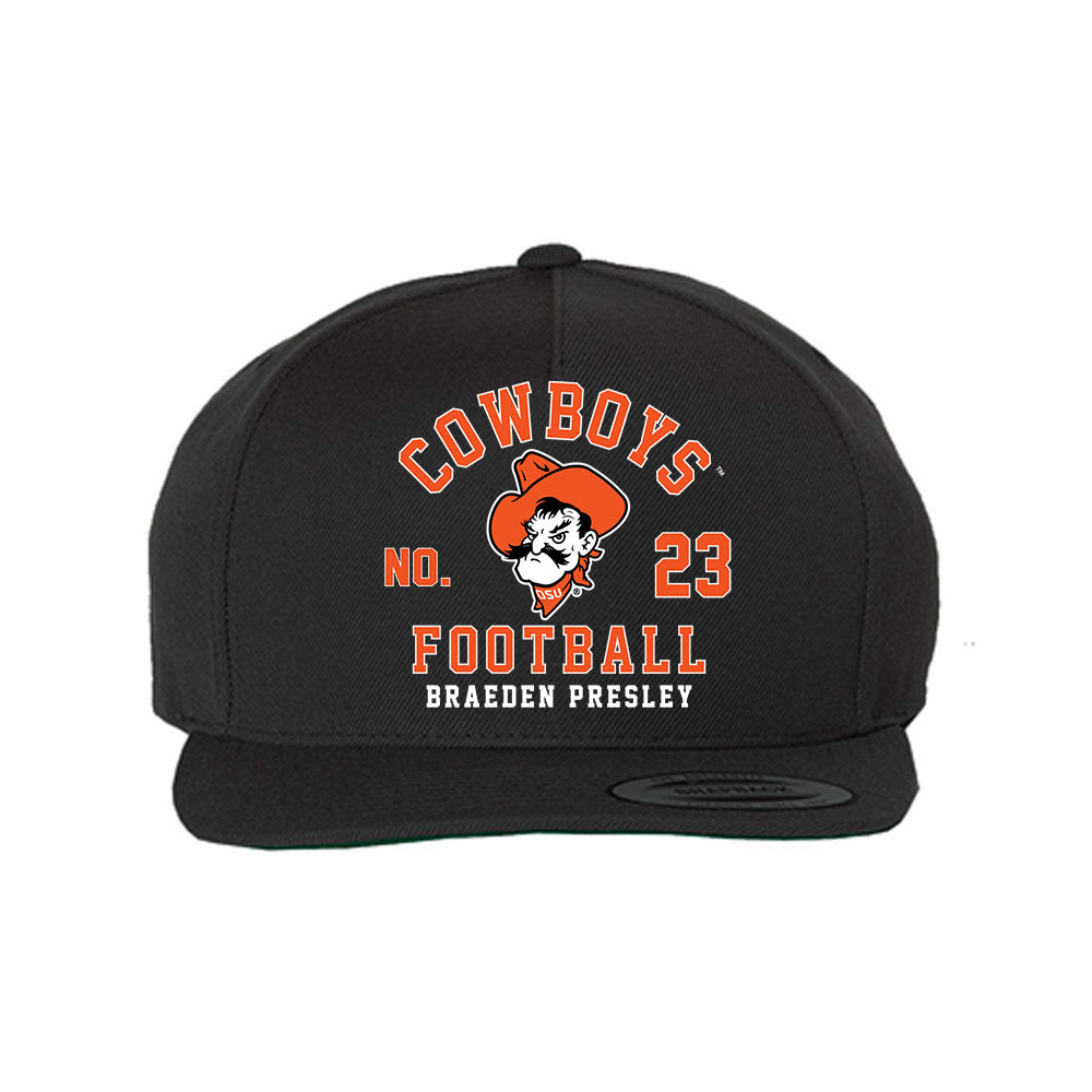 Oklahoma State - NCAA Football : Braeden Presley - Snapback Hat-0