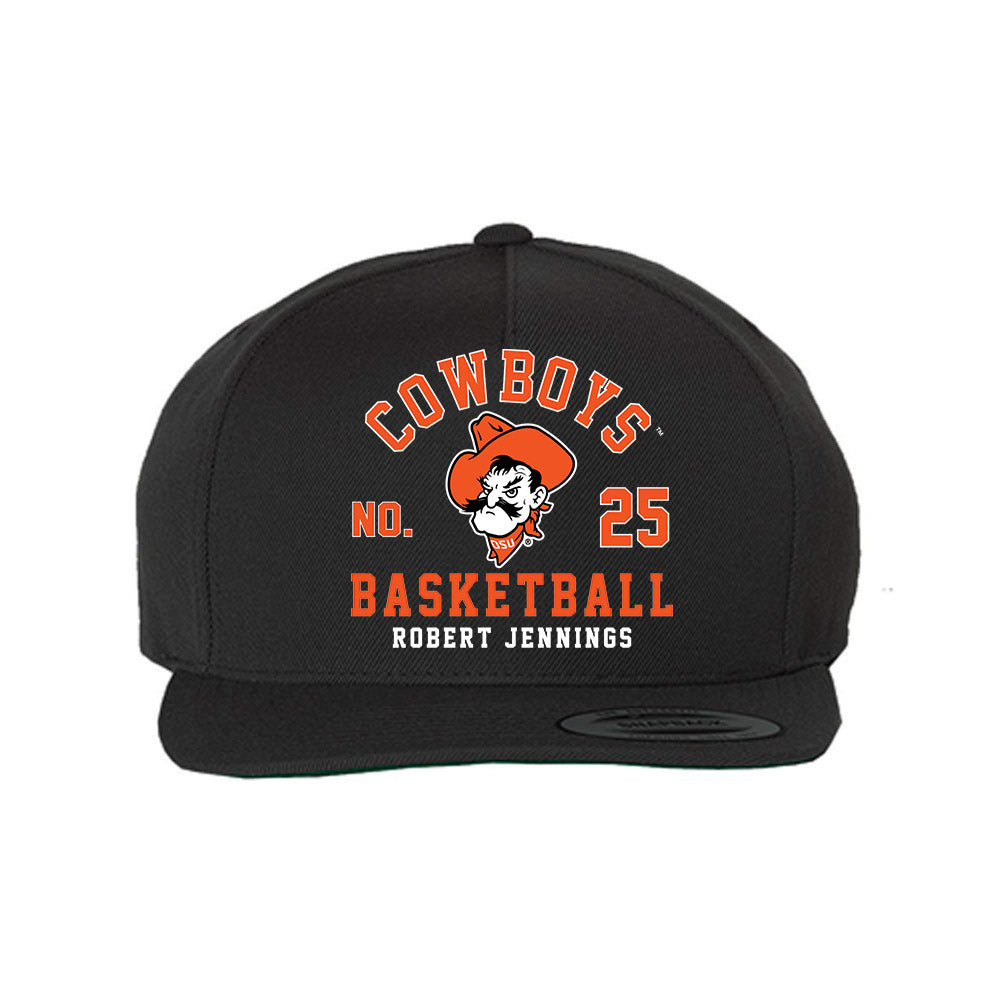 Oklahoma State - NCAA Men's Basketball : Robert Jennings - Snapback Hat-0