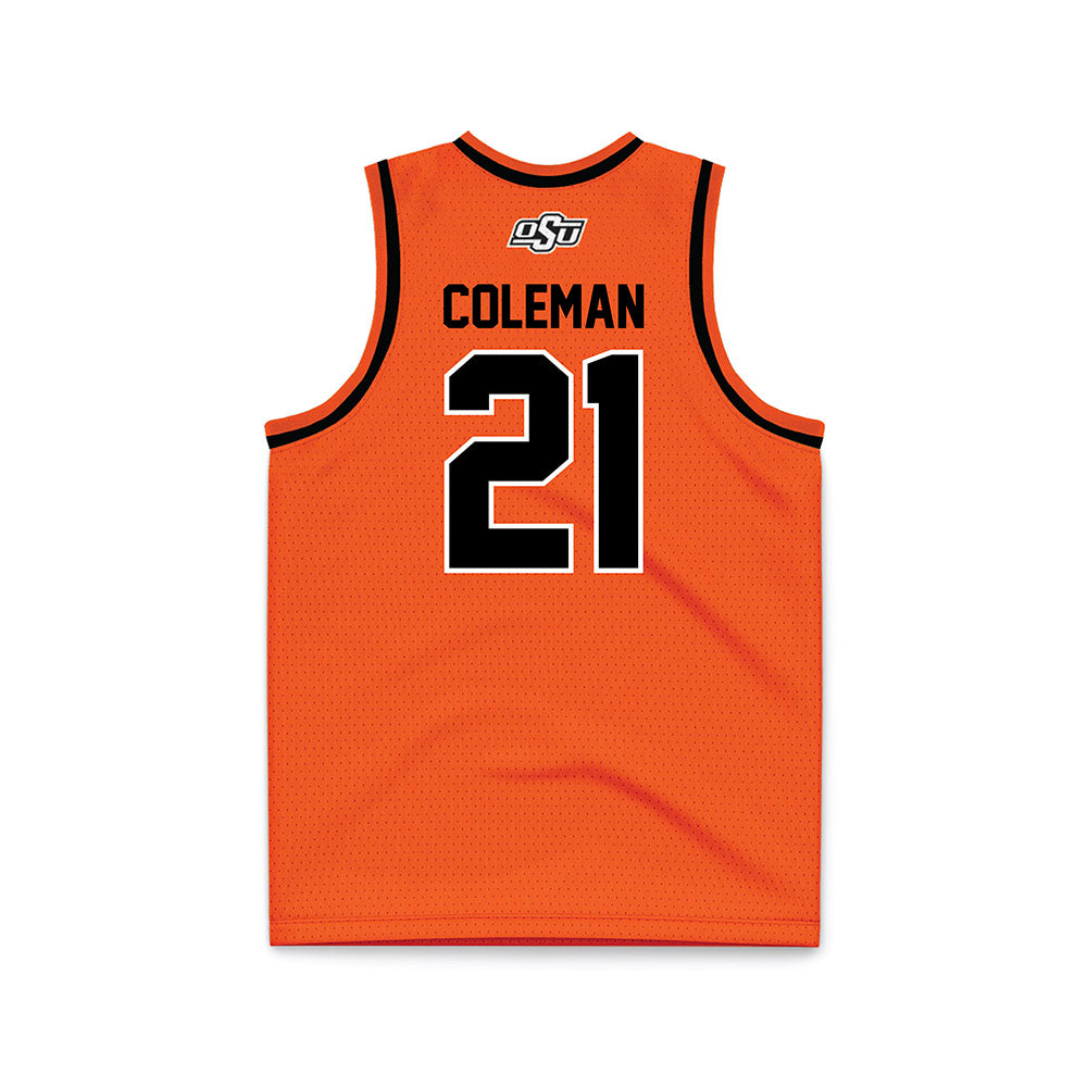 Oklahoma State - NCAA Men's Basketball : Isaiah Coleman - Orange Basketball Jersey-1