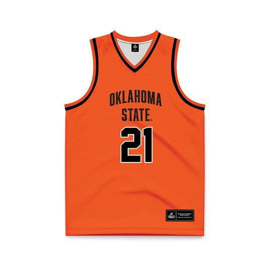Oklahoma State - NCAA Men's Basketball : Isaiah Coleman - Orange Basketball Jersey-0