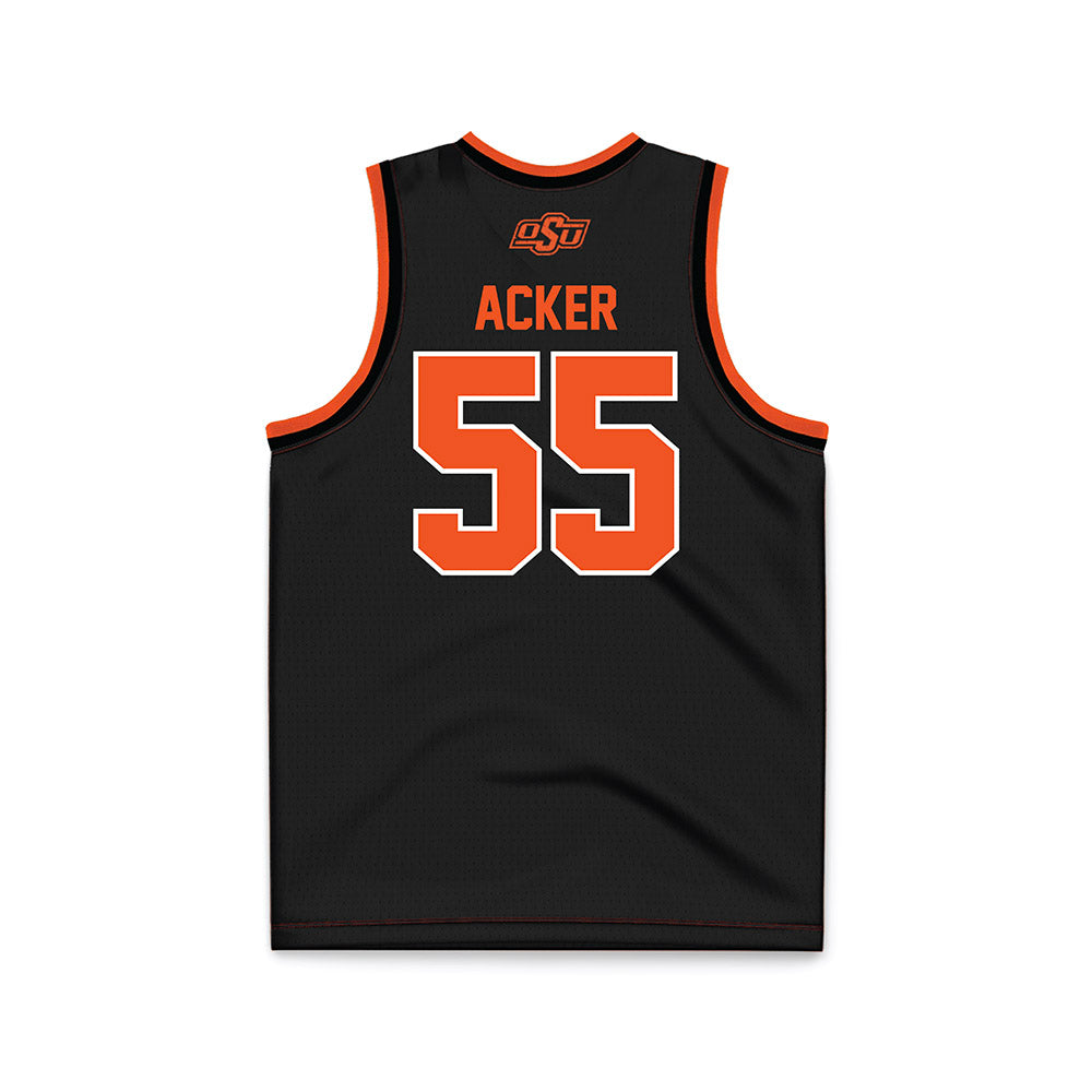 Oklahoma State - NCAA Women's Basketball : Faith Acker - Black Basketball Jersey-1