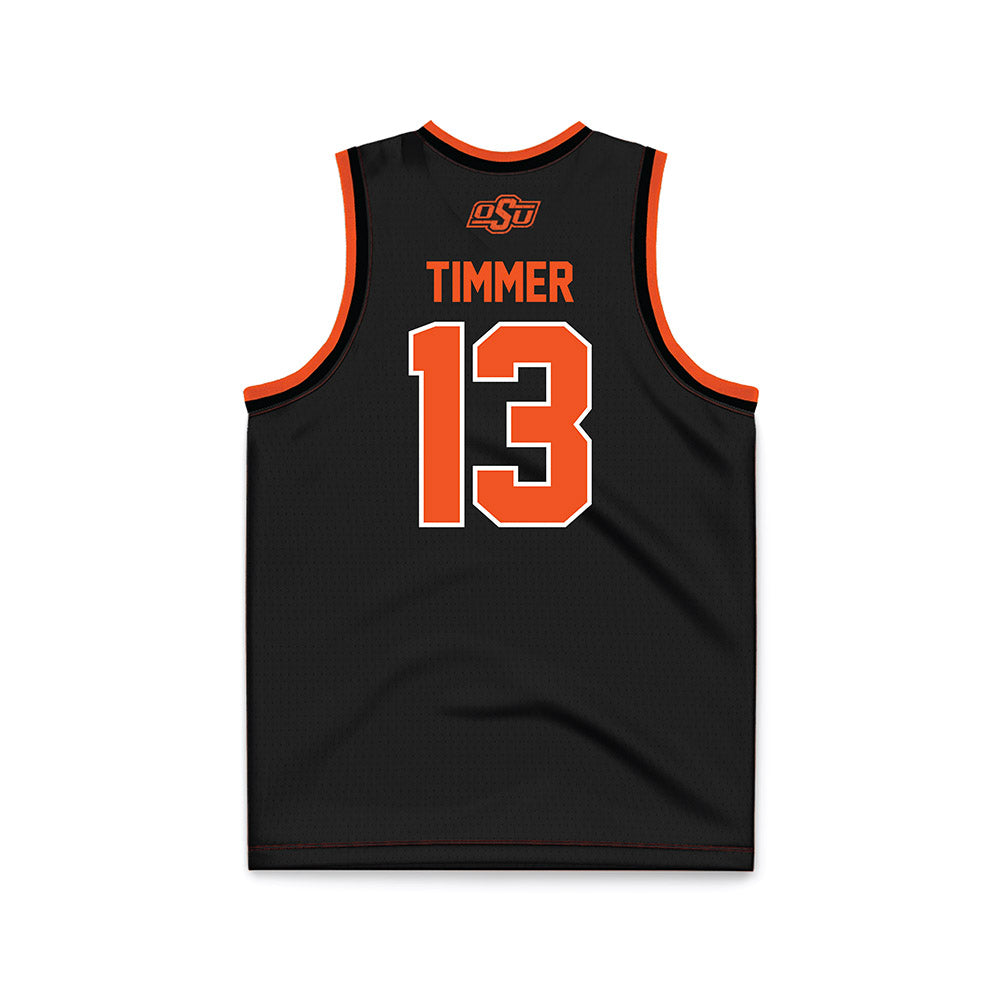 Oklahoma State - NCAA Women's Basketball : Haleigh Timmer - Black Basketball Jersey-1