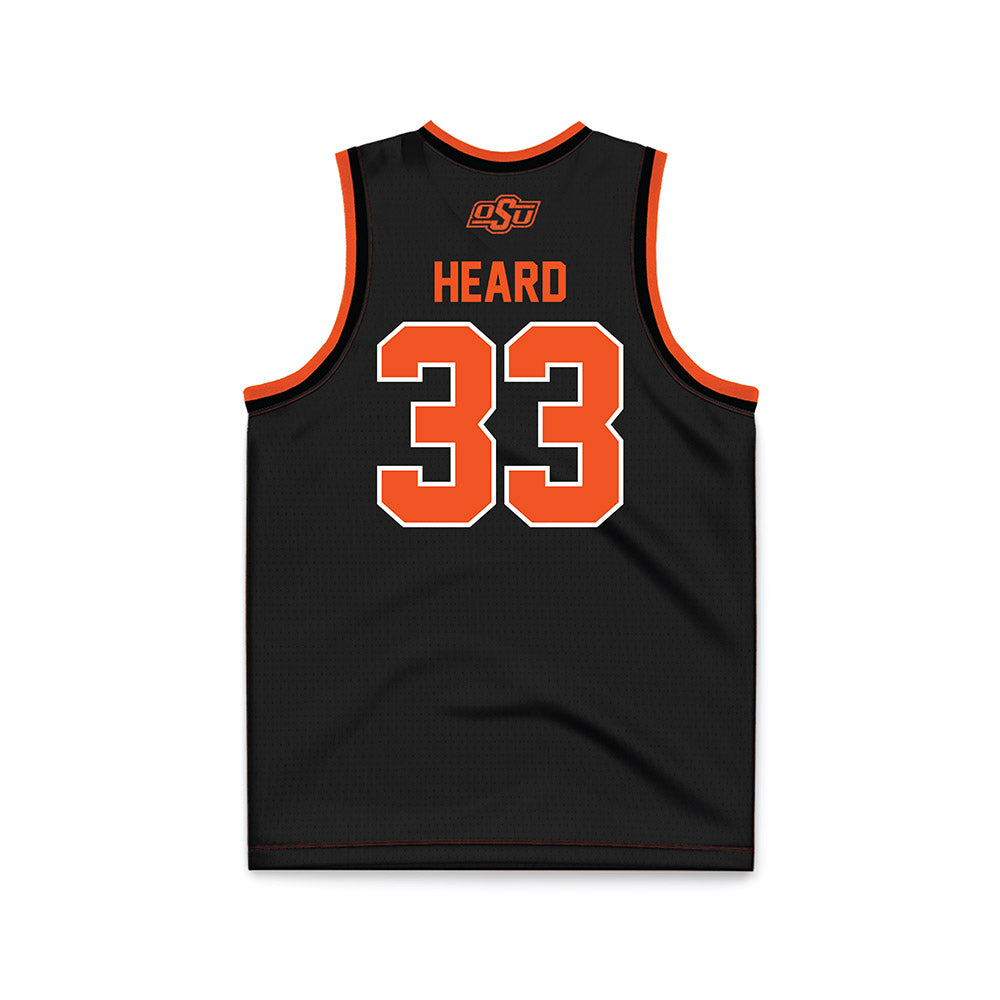 Oklahoma State - NCAA Women's Basketball : Tyla Heard - Black Basketball Jersey-1