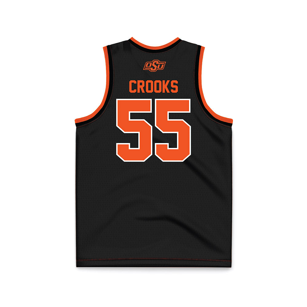 Oklahoma State - NCAA Women's Basketball : Audi Crooks - Black Basketball Jersey-1