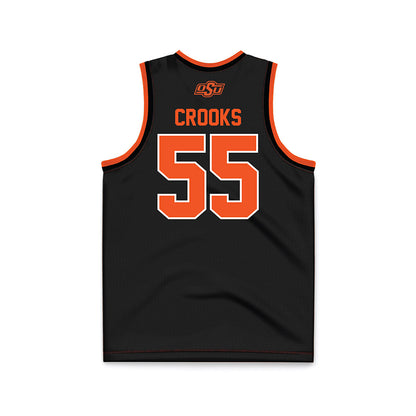 Oklahoma State - NCAA Women's Basketball : Audi Crooks - Black Basketball Jersey-1