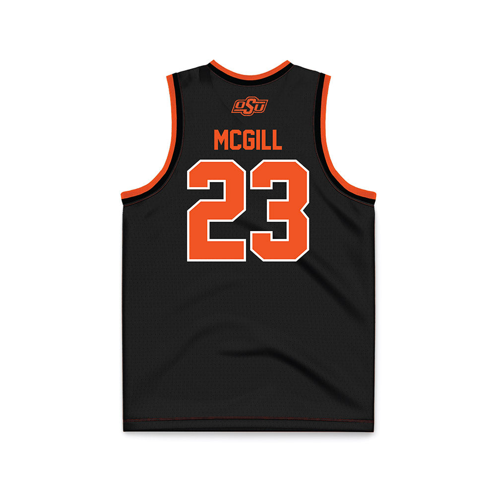 Oklahoma State - NCAA Women's Basketball : Liv McGill - Black Basketball Jersey-1