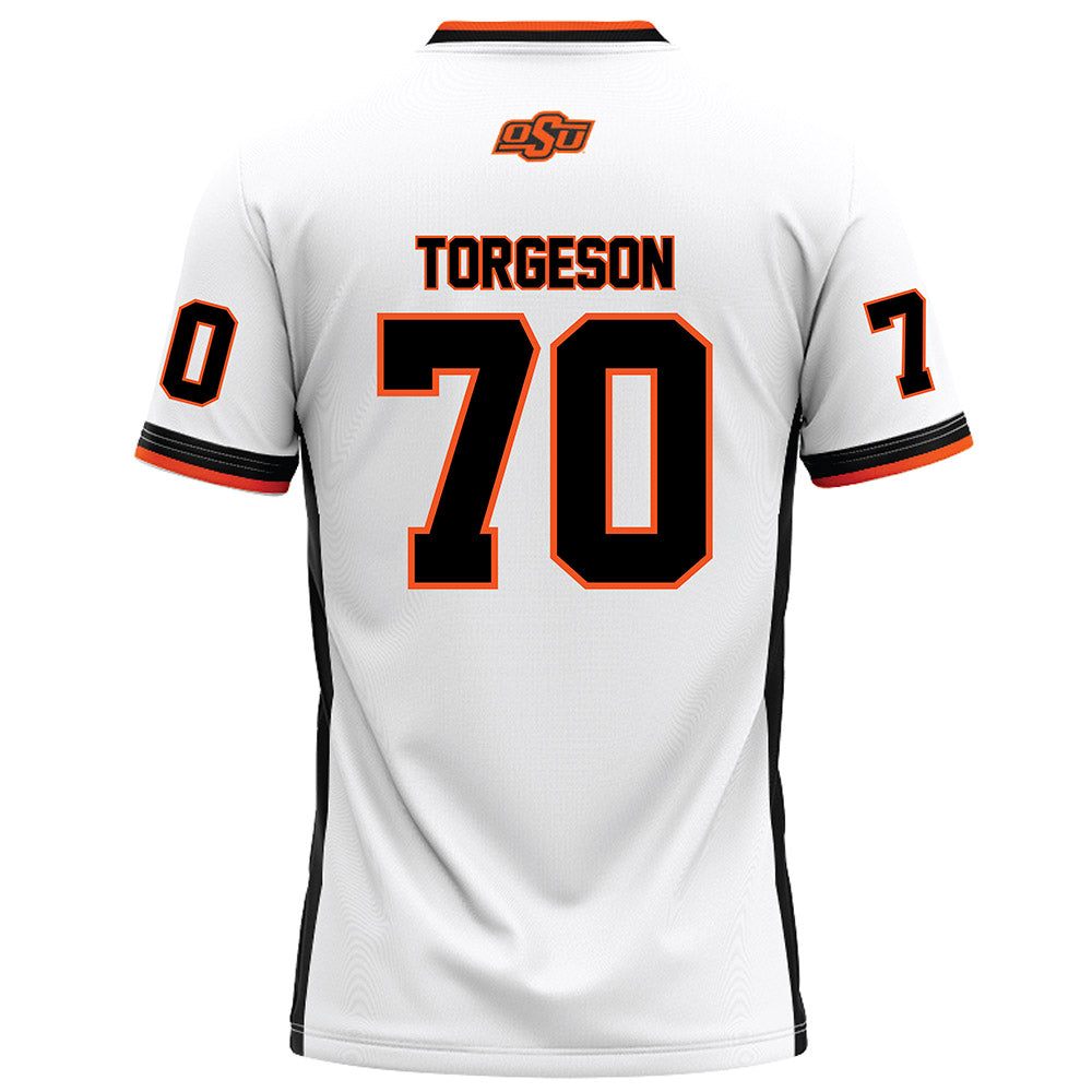 Oklahoma State - NCAA Football : Shaun Torgeson - White Football Jersey-1