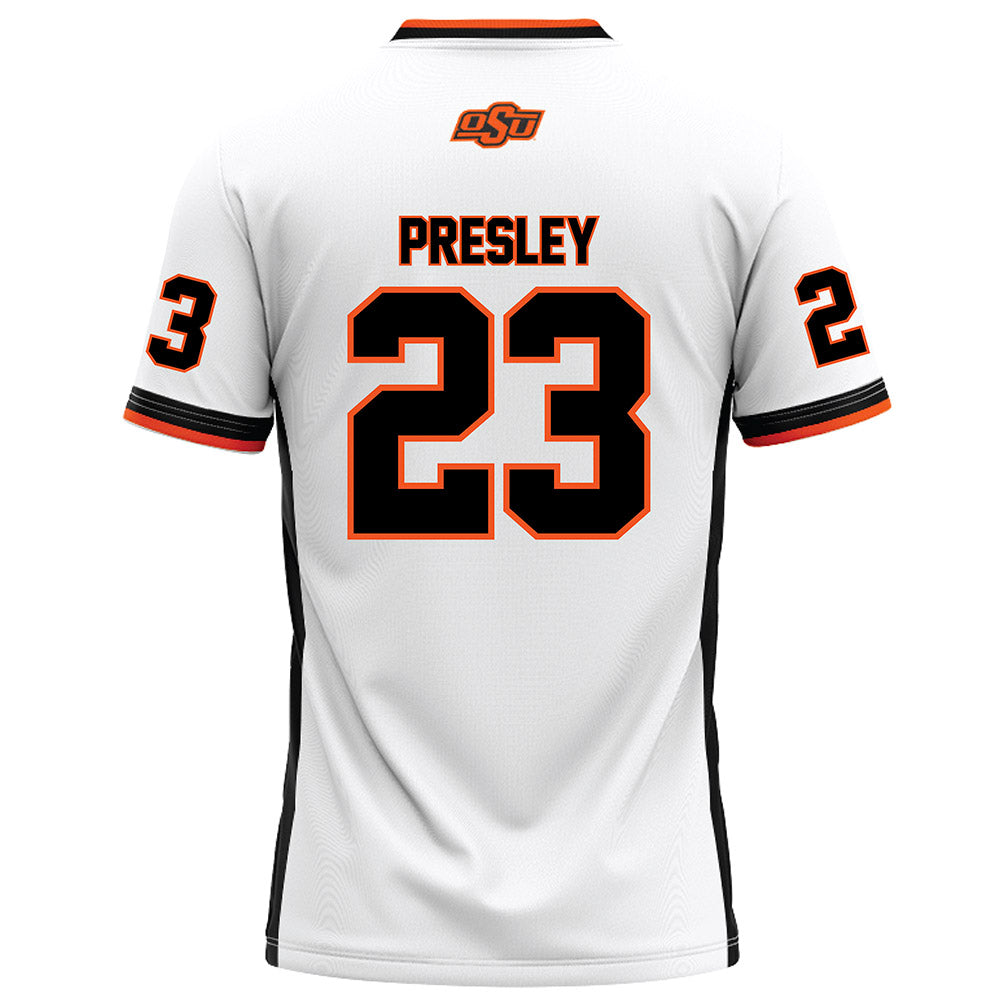 Oklahoma State - NCAA Football : Braeden Presley - White Football Jersey-1