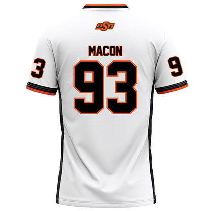 Oklahoma State - NCAA Football : Dominic Macon - White Football Jersey-1