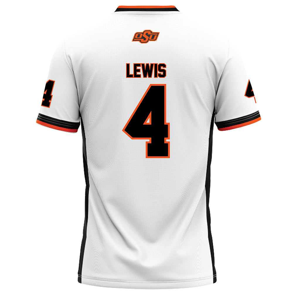 Oklahoma State - NCAA Football : Terrence Lewis - White Football Jersey-1
