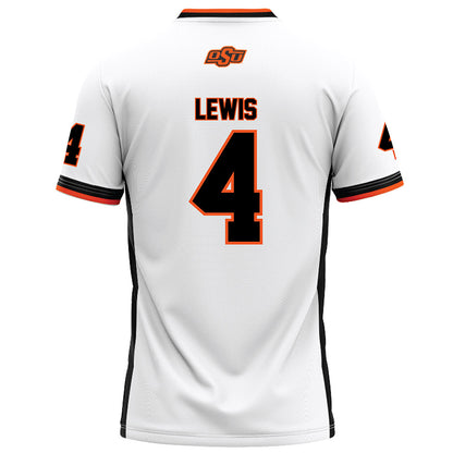 Oklahoma State - NCAA Football : Terrence Lewis - White Football Jersey-1