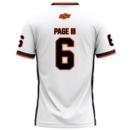 Oklahoma State - NCAA Football : Tre Page III - White Football Jersey-1