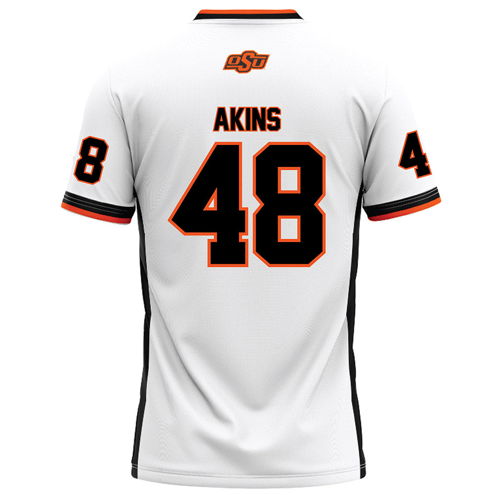 Oklahoma State - NCAA Football : Nolan Akins - White Football Jersey-1
