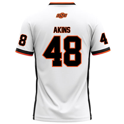 Oklahoma State - NCAA Football : Nolan Akins - White Football Jersey-1