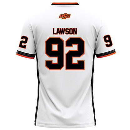 Oklahoma State - NCAA Football : Jerry Lawson - White Football Jersey-1