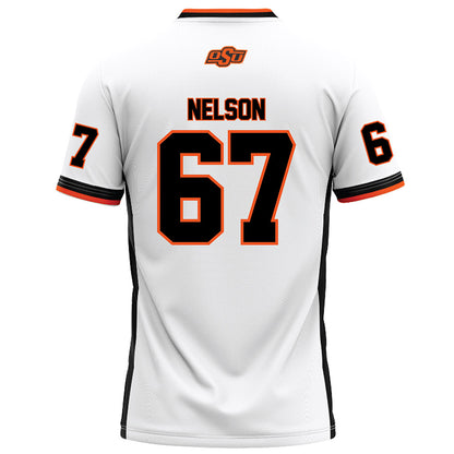 Oklahoma State - NCAA Football : Braydon Nelson - White Football Jersey-1