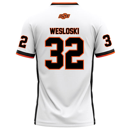 Oklahoma State - NCAA Football : Ethan Wesloski - White Football Jersey-1