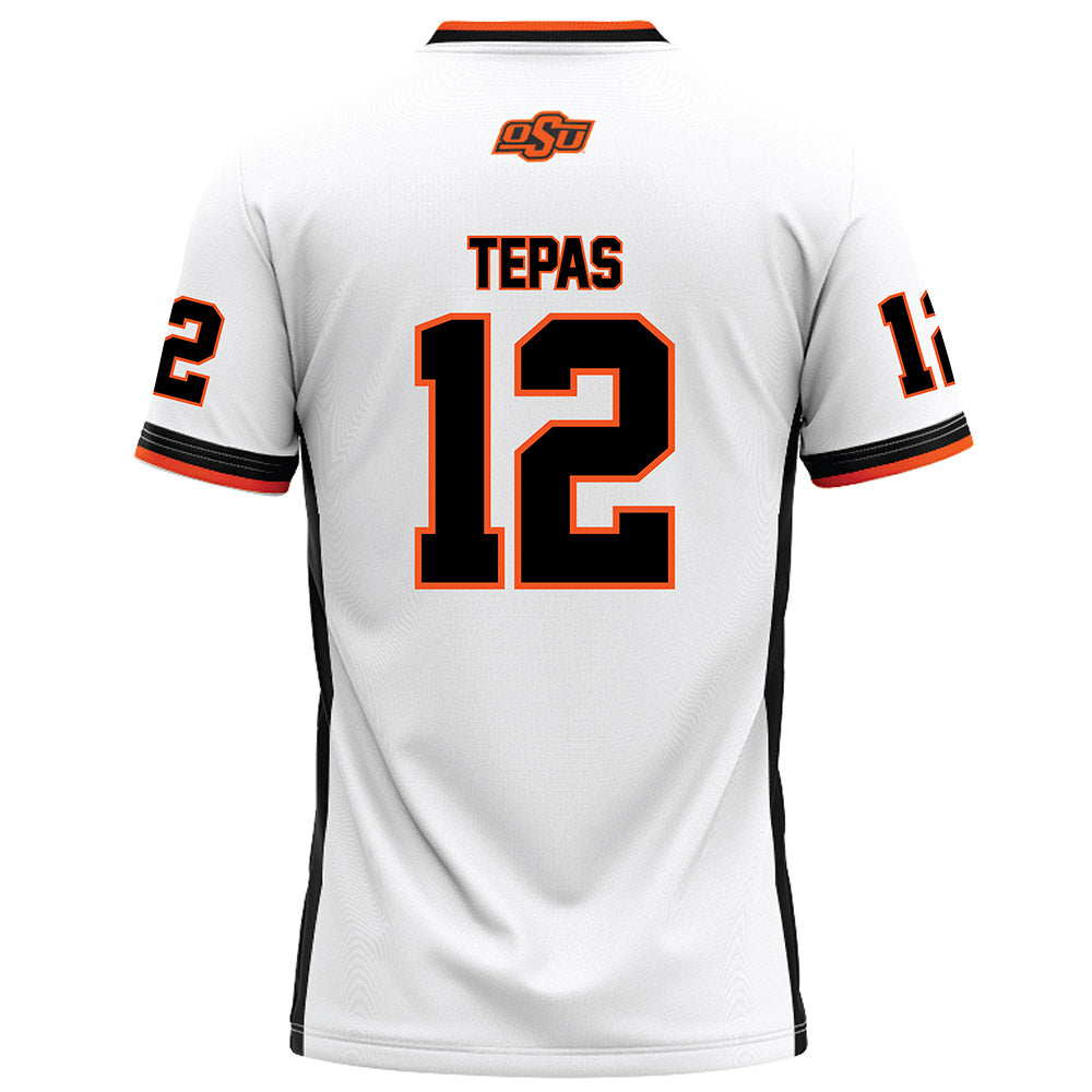 Oklahoma State - NCAA Football : Luke Tepas - White Football Jersey-1