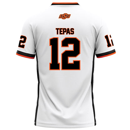 Oklahoma State - NCAA Football : Luke Tepas - White Football Jersey-1