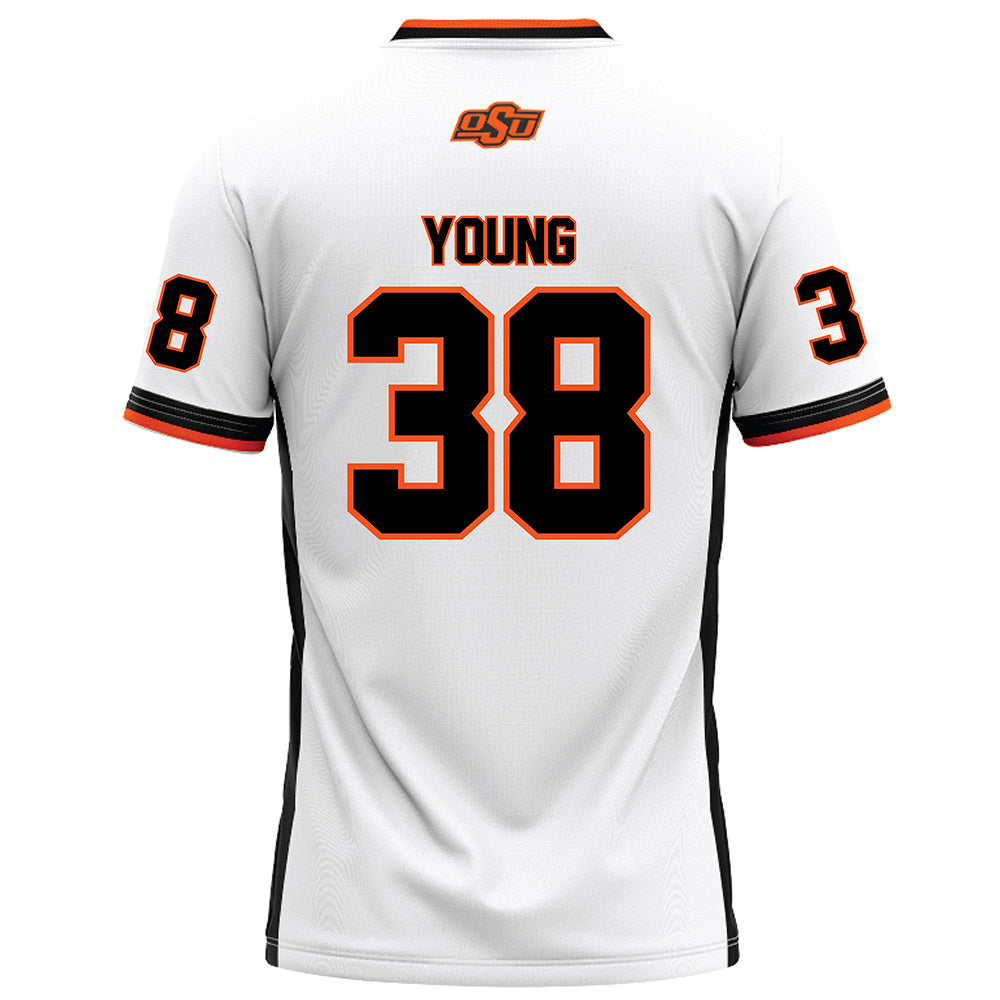 Oklahoma State - NCAA Football : Carlveon Young - White Football Jersey-1