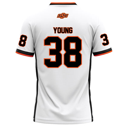 Oklahoma State - NCAA Football : Carlveon Young - White Football Jersey-1