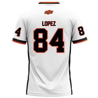 Oklahoma State - NCAA Football : Matrail Lopez - White Football Jersey-1