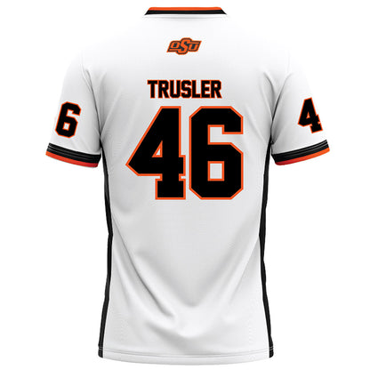 Oklahoma State - NCAA Football : Hunter Trusler - White Football Jersey-1