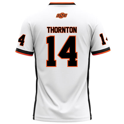Oklahoma State - NCAA Football : Jabarie Thornton - White Football Jersey-1
