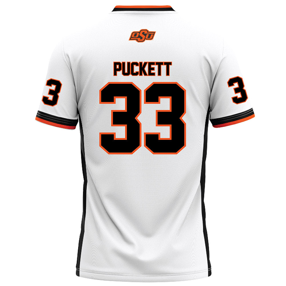 Oklahoma State - NCAA Football : Jack Puckett - White Football Jersey-1